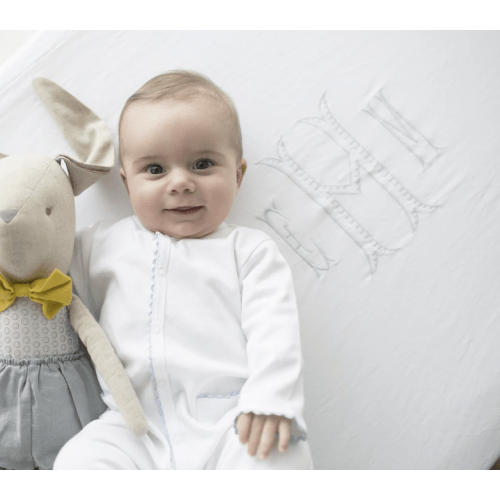 Monogrammable Jersey Crib Sheet