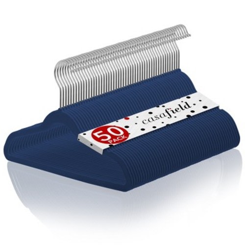 Casafield 14" Velvet Kid's Hangers for Children's Clothes, Royal Blue - Set of 50