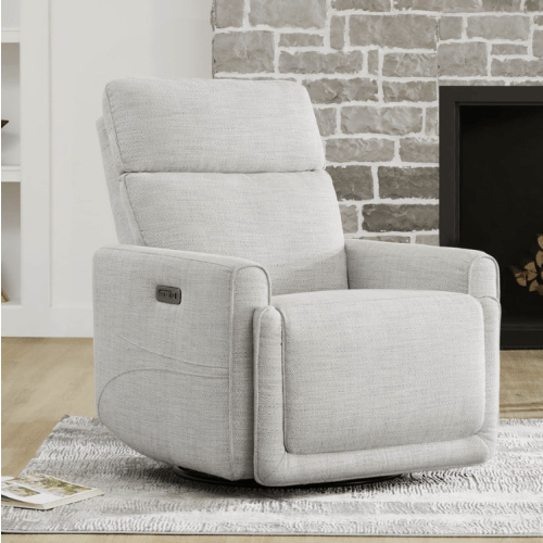 Elysian Power Swivel Nursery Glider Recliner with Adjustable Headrest