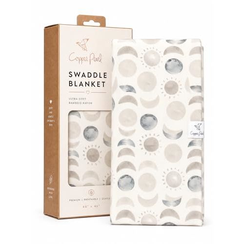 Copper Pearl Swaddle Blankets for Newborns | Soft Stretchy Receiving Blankets for Boys and Girls | Large 46 x 46 Inch Baby Blankets | Lightweight and Breathable Swaddles | Eclipse