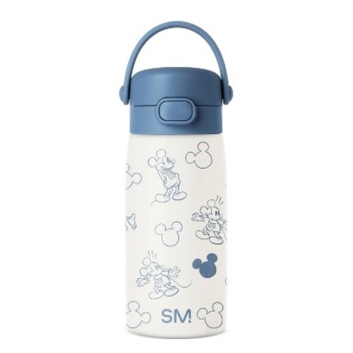 Simple Modern 12oz Stainless Steel Junior Water Bottle - Mickey Sketch: Portable Drinkware, Polypropylene Lid