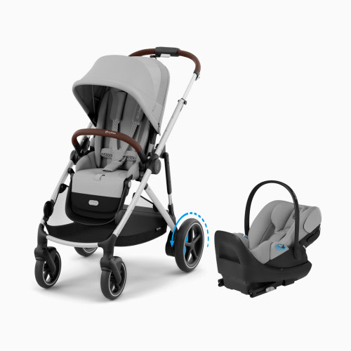Cybex eGazelle S Stroller + Cloud G Pro Travel System - Silver Frame/Stone Grey