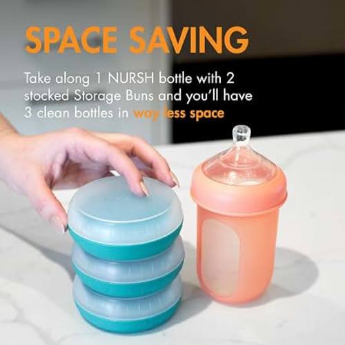 Amazon.com: Boon Nursh Storage Buns - Holds Boon Nursh Bottle Pouches, Nipples, and Pacifiers - Bottle-Feeding Supplies - Blue and White - 3 Count