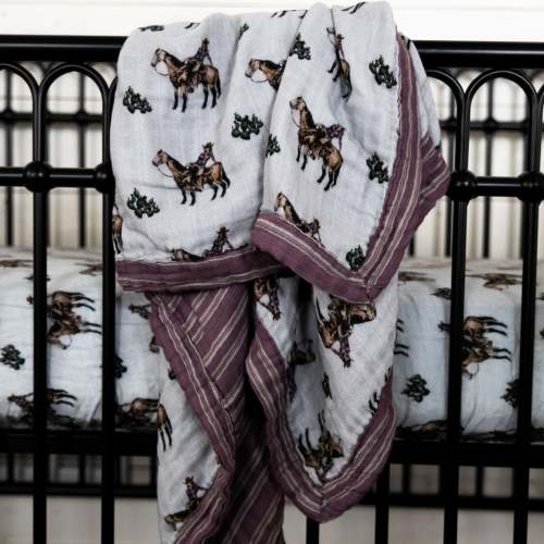 Cowgirls & Cactus Bamboo Muslin Blanket – Cowkid Clothing Company