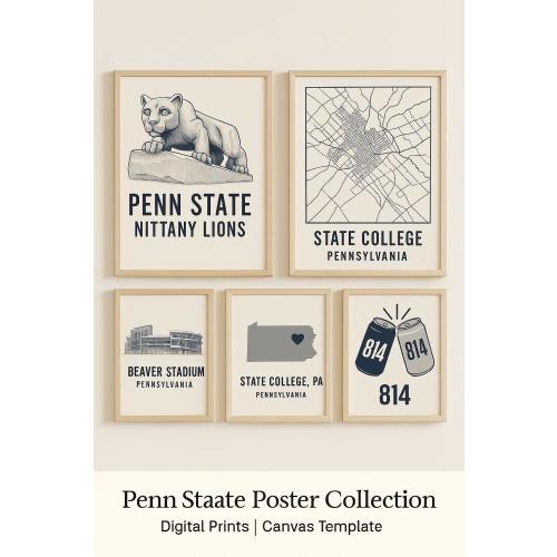 Penn State Wall Art Prints: Nittany Lions, Beaver Stadium (Digital Download