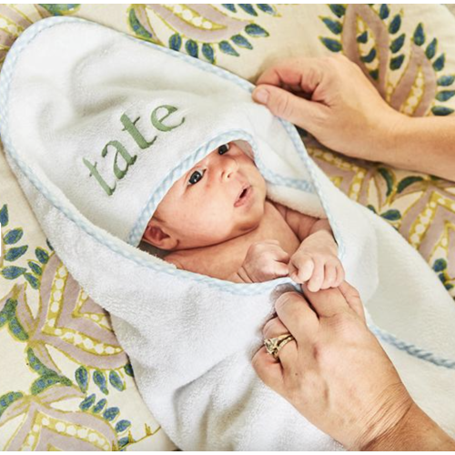 Weezie Towels Blue Gingham Baby Hooded Towel