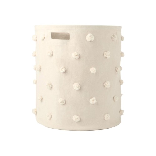 Pompom Cotton Canvas Hamper, One Size