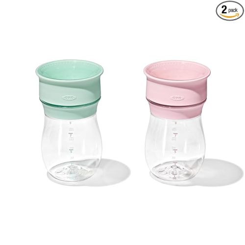 OXO Tot Transitions 360 Cup 9 Oz. - Opal and Blossom - 2 pack