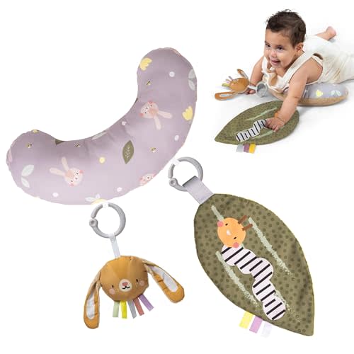 Taf Toys Tummy Time Training Set, Development Support Toy 0-3 Months,Rattle Bunny, Crinckle Leaf Toys Development, Newborn Development Ergonomic Tummy time Toy Baby Toys 0-6 Months Sensory Toys