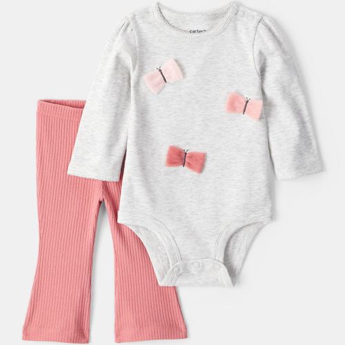 Baby Girl Carter's 2-pc. Butterfly Long-Sleeve Bodysuit & Pant Set
