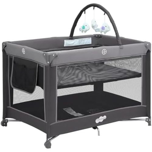 Pamo Babe Foldable Portable Baby Playard Crib for Toddlers