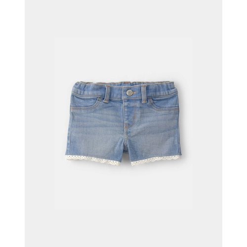 Baby Girl Eyelet Trim Denim Shorts - Light Wash - OshKosh B'gosh | Carter's
