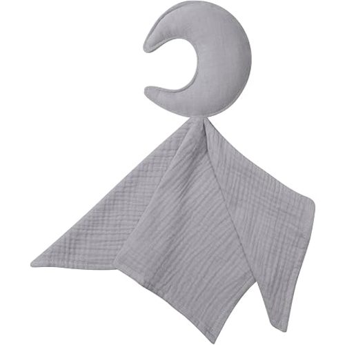 Premium Soft Muslin Cotton Newborn Baby Loveys Security Blanket Muslin Soft & Breathable, Moon Lovies for Baby New Born Boy Girl Unisex Baby Unique Neutral Presents for Babies Newborn Toddler