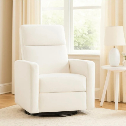 Zimri Cream 32" Nursery Power Swivel Glider Recliner