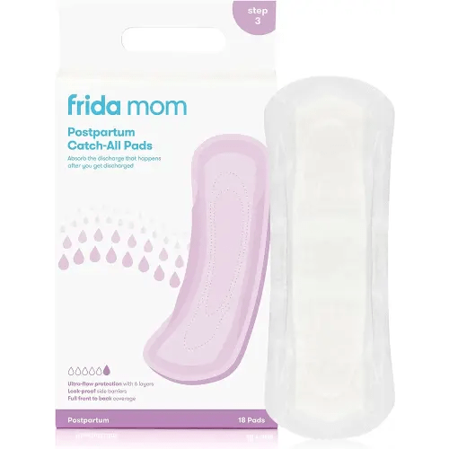 Frida Mom Postpartum Pads, Leak Proof Feminine Care Maxi Pads, 6 Layers of Protection for Maximum Absorbency (18ct)