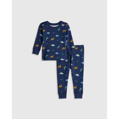 100% Organic Cotton Long Sleeve and Pant Pajama Set in Little Dinos