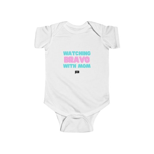 Watching Bravo with Mom Onesie, Infant Gift, Baby Shower Present, Cozy Outfit, Fun Baby Wear