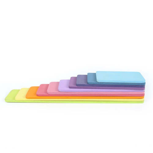 **Pre-order (Ships in 2-3 Weeks)**11 Pcs Wooden Rectangular Building Boards in Pastel/Macaron Colors
