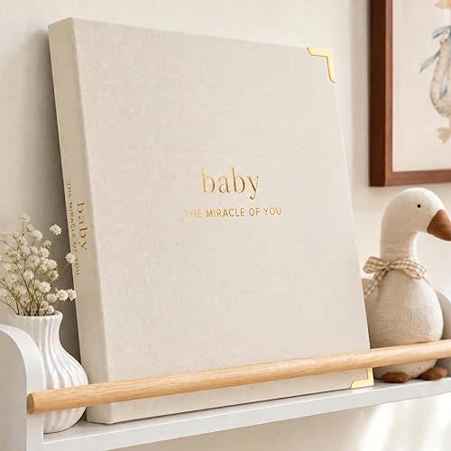 Keepsake Baby Memory Book for Boys and Girls – Timeless First 5 Year Baby Book – Neutral Journal Scrapbook or Photo Album - Record a Milestone for Every Event from Birth to Age 5