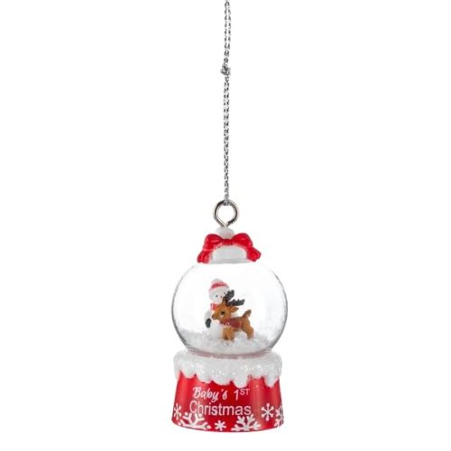 Ganz Snowglobe Baby's 1st Christmas Decorative Hanging Ornament, 2.5-inch Height, Plastic, SGX4213