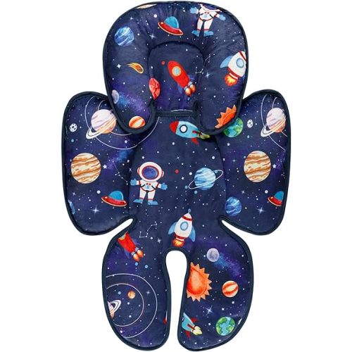 SWESEN Baby Car Seat Head & Body Support, Infant Carseat Insert, Newborn Headrest Cushion for Strollers, Bouncers, Swing, Space Planet