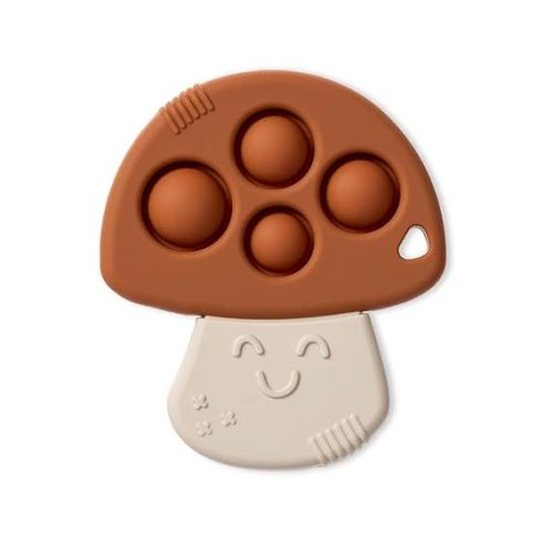 Itzy Ritzy Sensory Popper Toy for Babies - Itzy Pop Features Raised Textures to Soothe Sore Gums, Relieve Stress & Improve Motor Skills - Baby & Toddler Fidget Toy for 3 Months & Up (Mushroom)
