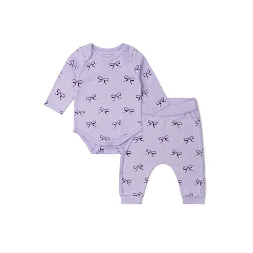 M+A by Monica + Andy Organic Cotton Gender Neutral First Moves Bodysuit + Groove Pant Set, Sizes Newborn -24 Months