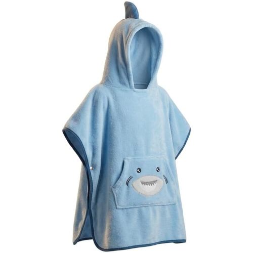 The Big Softy Hooded Towel Poncho for Kids – Shark Swim Towel Beach or Pool, Soft Quick Dry Wearable Cover Up – Boys, Girls, Toddler 3-8yr