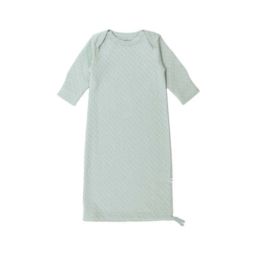 Organic Cotton Pointelle Drawstring Baby Gown - Sage | Baby Gowns | The Sleep Store