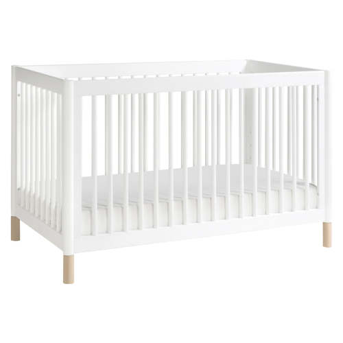 Gelato 4-in-1 Convertible Crib with Toddler Bed Conversion Kit - White/Washed Natural