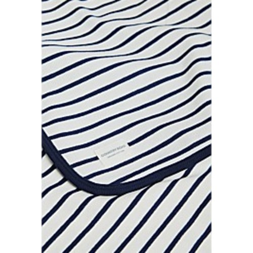 Navy Organically Grown Cotton Stripe Rib Blanket - Accessories | Country Road