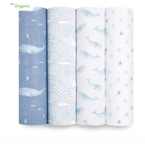 aden + anais | Oceanic Organic Muslin Swaddle Blanket 4pk