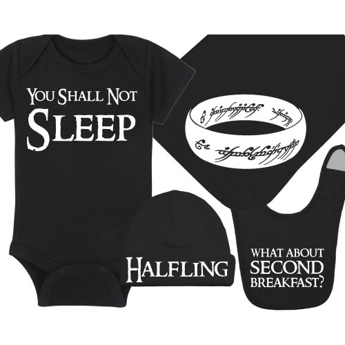 LOTR Baby Onesie® / Hat / Blanket / Bib Package Combinations - You Shall Not Sleep / Halfling / One Ring / Second Breakfast