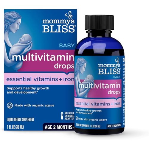 Mommy's Bliss Baby Multivitamin + Iron, Daily Essential Baby Vitamins for Immune Support, Healthy Growth & Bone Development, Age 2 Months+, 30 ml