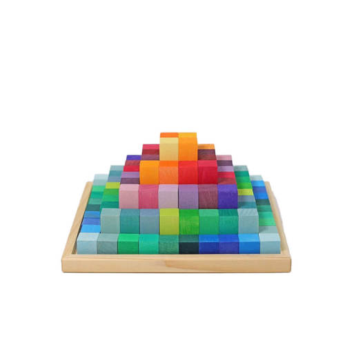 Grimm's Spiel & Holz Stepped Pyramid Wooden Math Blocks