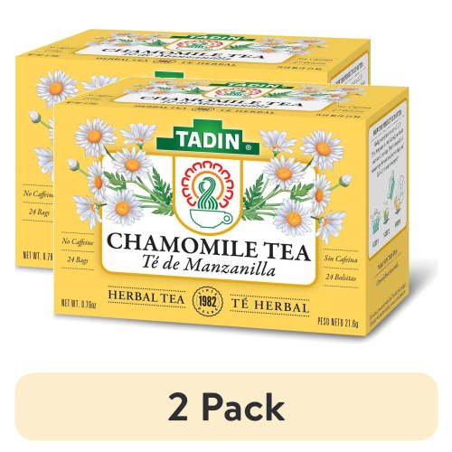 (2 pack) Tadin Chamomile Tea, Herbal Tea, Caffeine-Free Tea, Herbal Tea Bags, 24 Count, Pack of 1