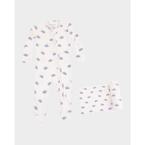 Boy's Petite Cowboy Hats 2-Way Footie Romper, Blanket & Sleep Bag Set, Size Newborn-9M