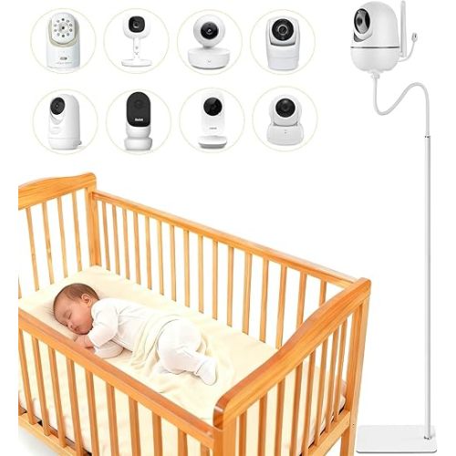 iTODOS Baby Monitor Floor Stand Holder Mount Compatible with HelloBaby HB6550/6560,Infant Optics DXR-8 Pro,Nanit Pro & Flex Stand,VTech VM819/VM901,Momcozy,Owlet,eufy,Motorola and 1/4 Threaded Camera