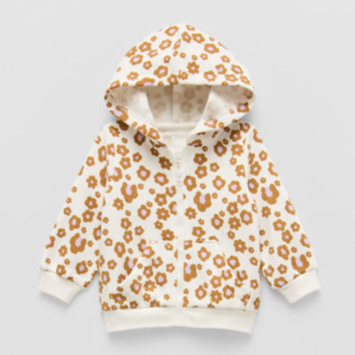 3-6 months Okie Dokie Baby Girls Fleece Hooded Lightweight Jacket