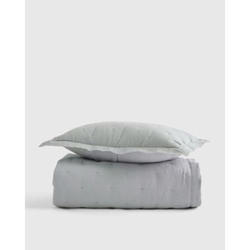 European Linen Toddler Dream Quilt & Sham Set in Mist