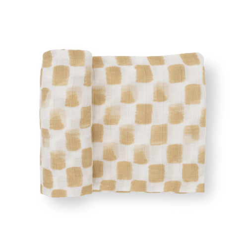 Cotton Muslin Swaddle Blanket - Adobe Checker