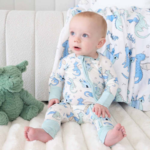 Dragon Adventure Convertible Zip Romper | Blue