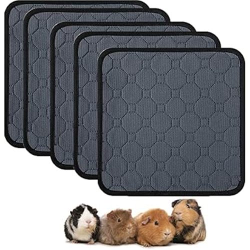 Guinea Pig Cage Liners - Washable Guinea Pig Pee Pads, Waterproof Reusable & Anti Slip Guinea Pig Bedding Fast and Super Absorbent Pee Pad for Small Animals Rabbit Hamster Rat