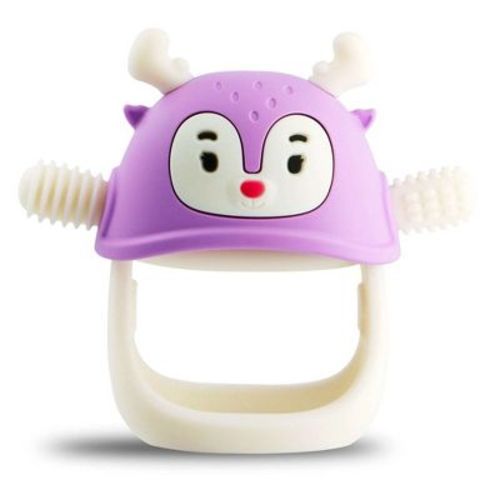 Smily Mia Reindeer Baby Teething Toy for Infants 3 Months Plus, Soothing Wearable Baby Chew Toy Sucking Needs & Pacifier for Newborns