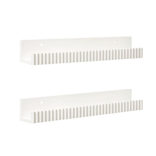 Kate & Laurel All Things Decor Set of 2 Furrow Ledge Shelves White