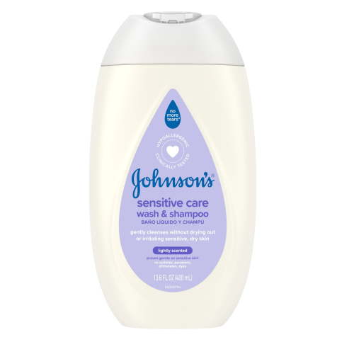 Johnson's Sensitive Care Baby Body Wash Shampoo 13.6 oz Lightly Scented Hypoallergenic