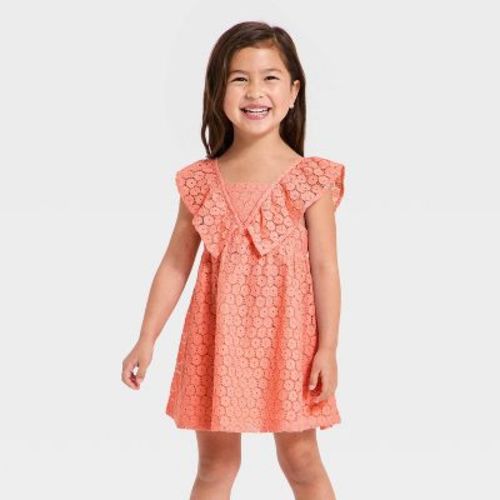 Toddler Girls' Easter Knitted Eyelet Dress - Cat & Jack™ Pink 12M