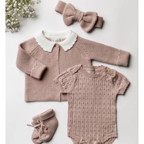 Organic Cotton Heritage Baby Bundle - Rose
