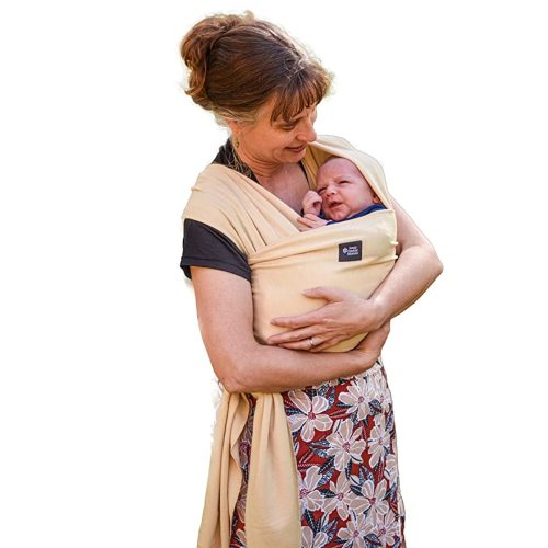 Baby Wrap Carrier Soft, Stretchy, Cotton Baby Wrap, Baby Sling, Nursing Cover Up for use with Newborn-Toddler: Evenly distributes Weight for More Comfortable Carrying (Cream)