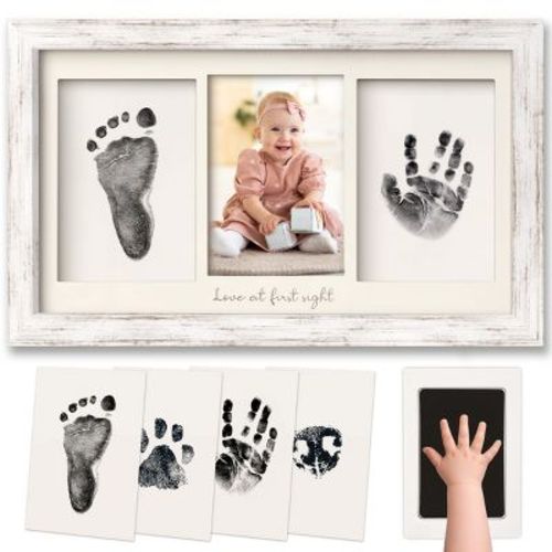 Duo Clean Touch Inkless Hand & Footprint Frame Kit (Vintage White)